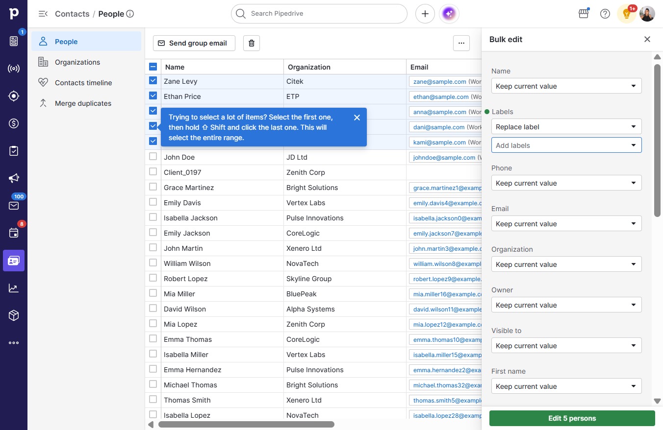 Click Add labels