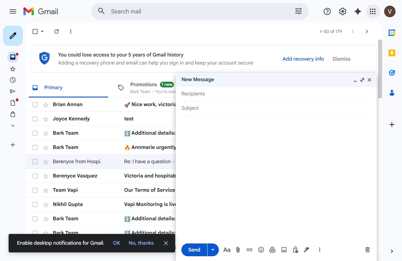 Click the Google apps link