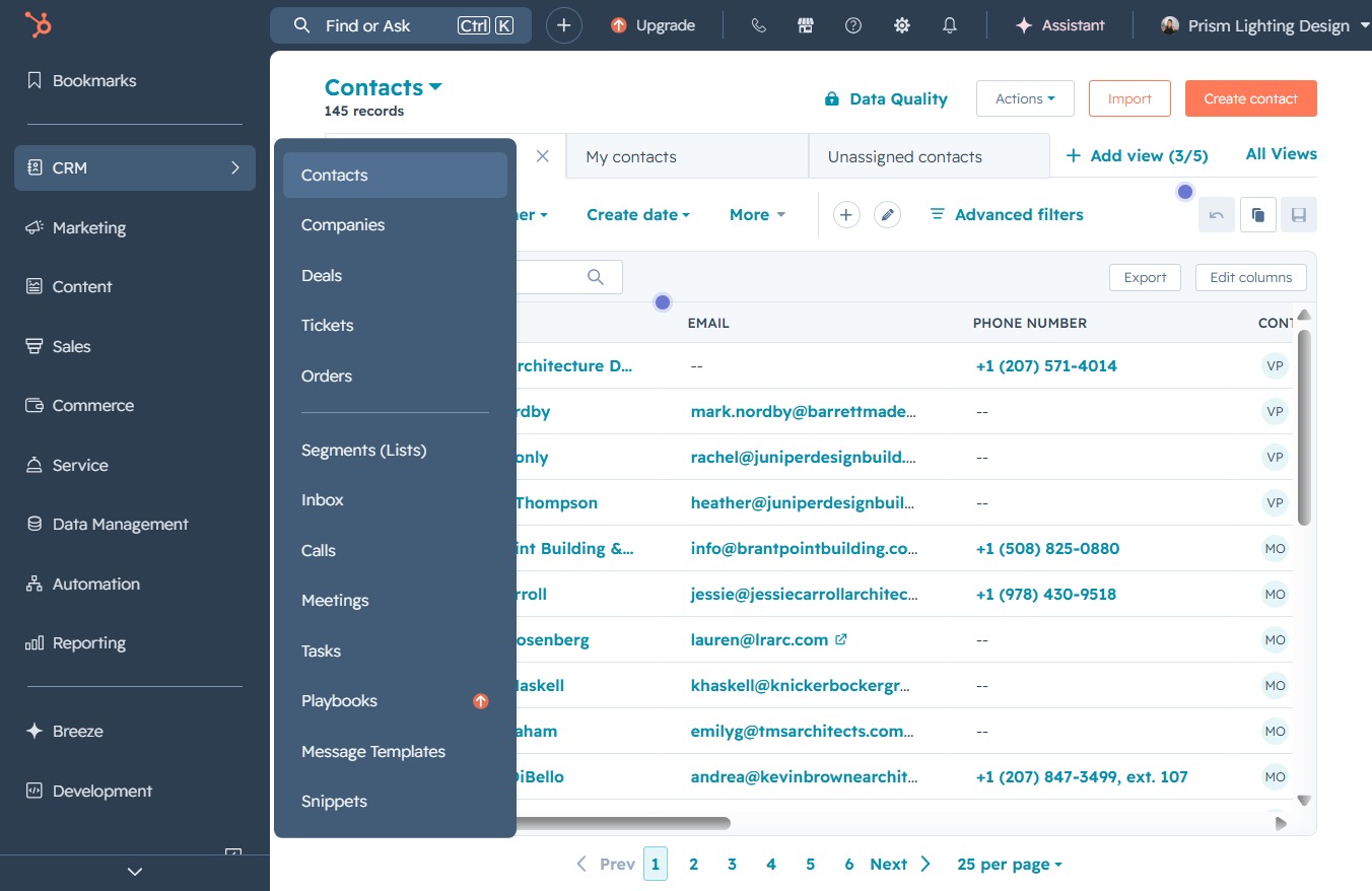 Click the CRM option