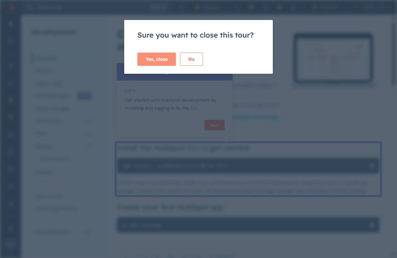 Click the Yes, close button