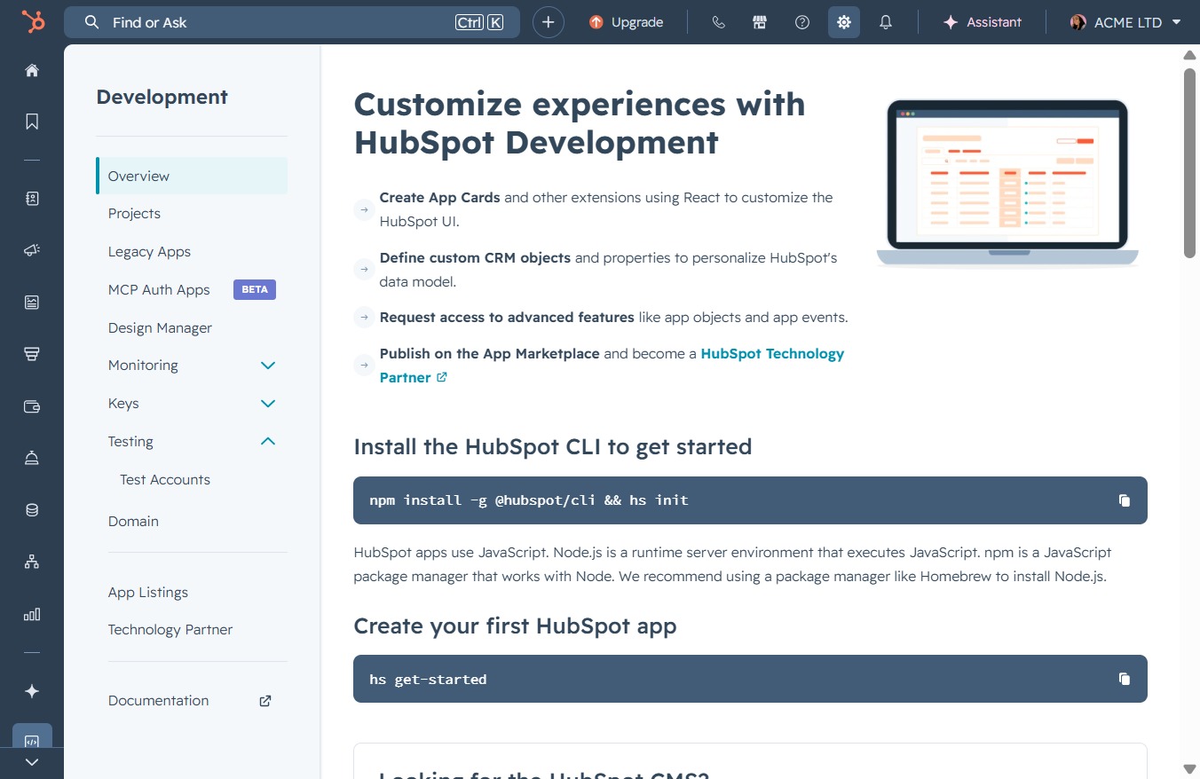 Click here to customize HubSpot Development