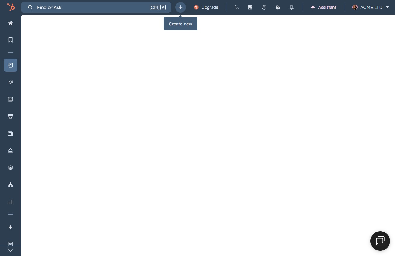 Click the Create new button
