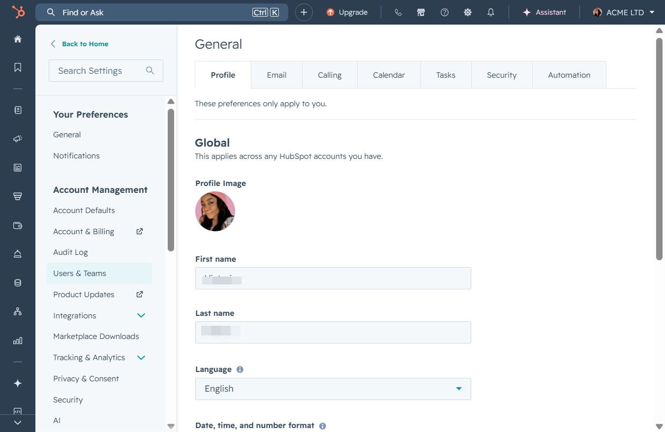 Click the Users & Teams option