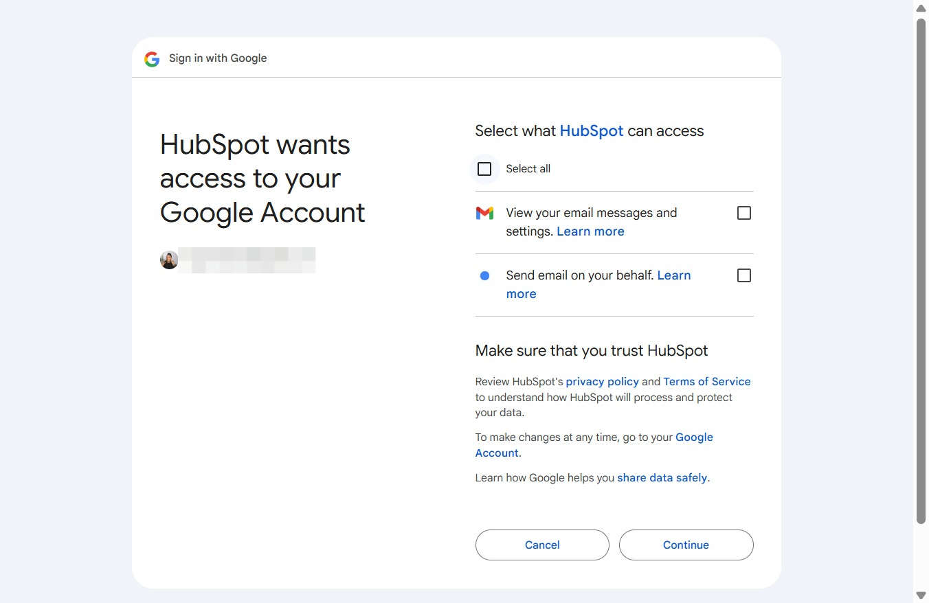 Click the Continue button
