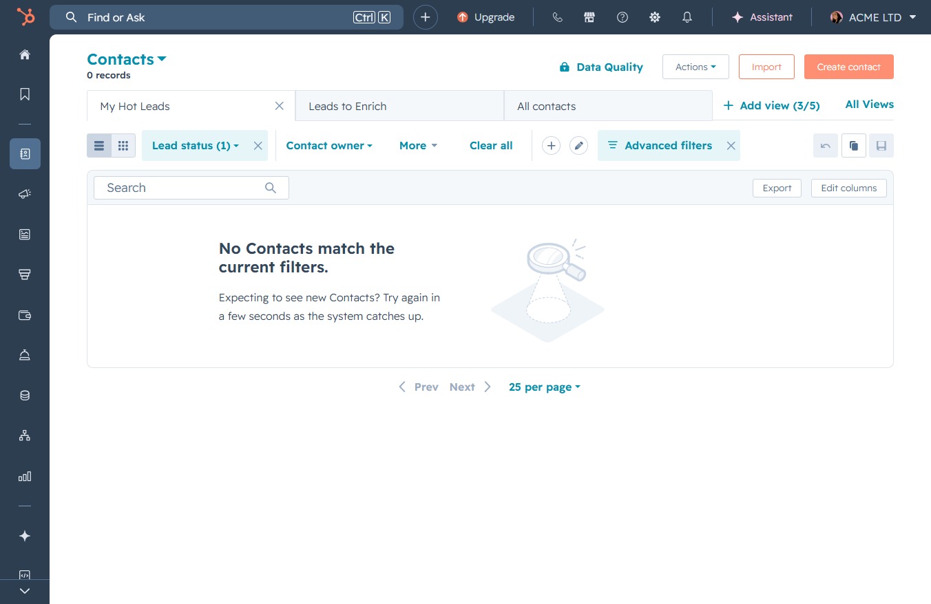 Click the Create contact button