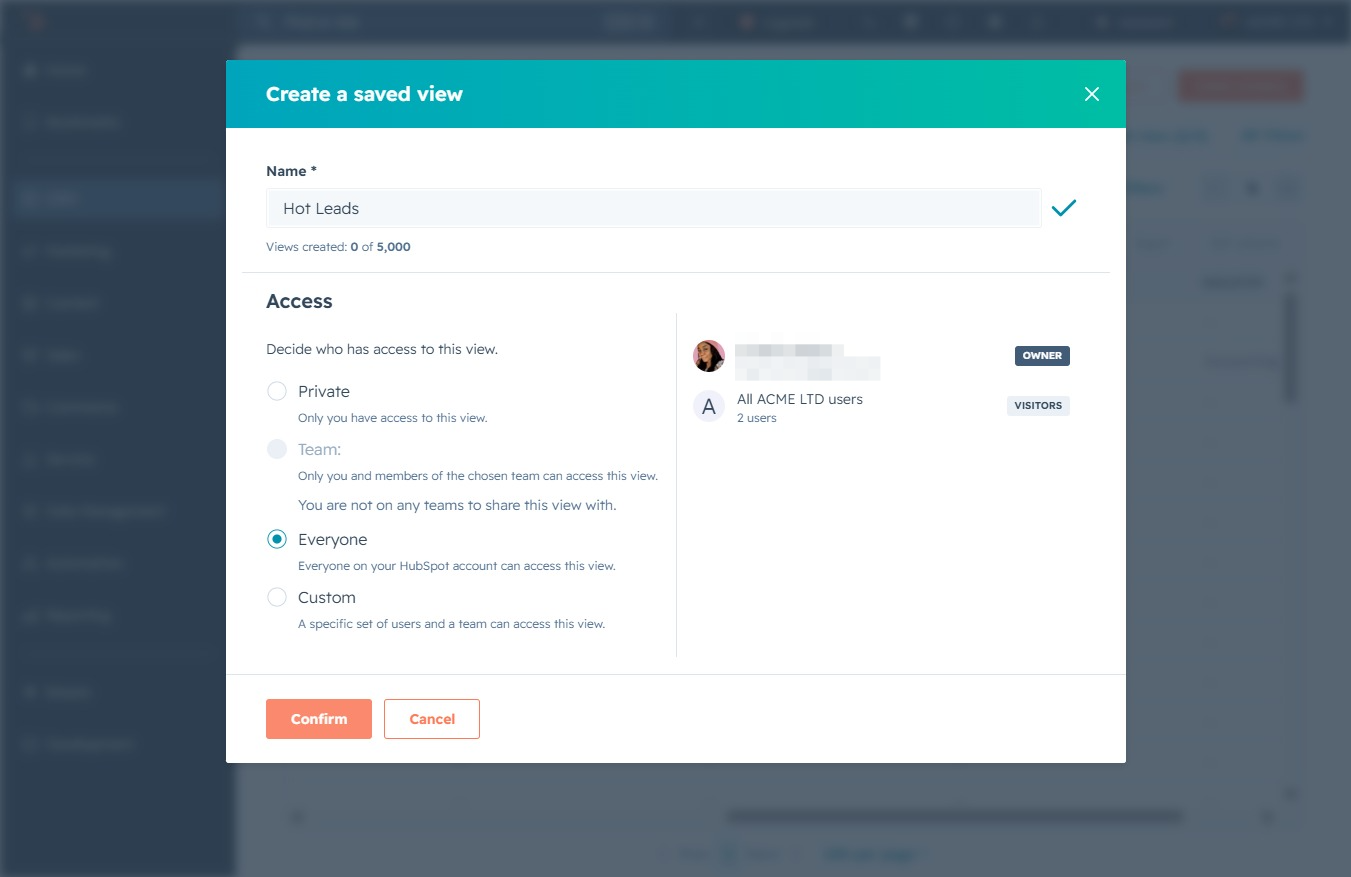 Click the Confirm button