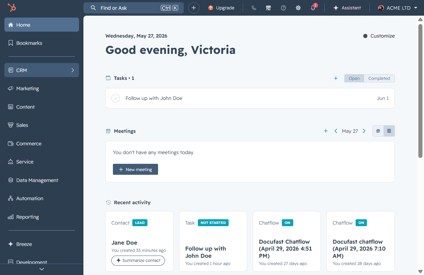 Click the CRM icon