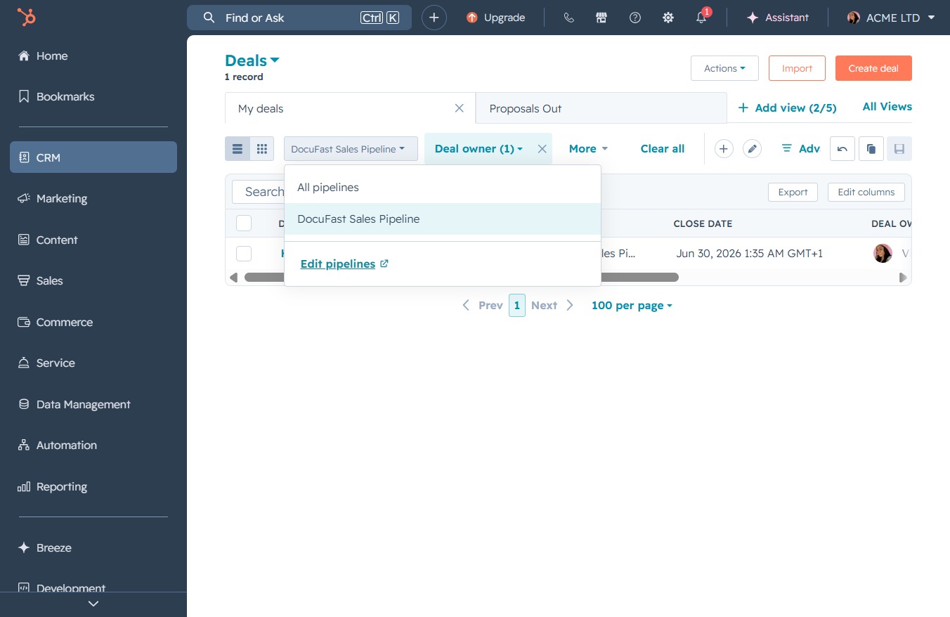 Click the Edit pipelines option