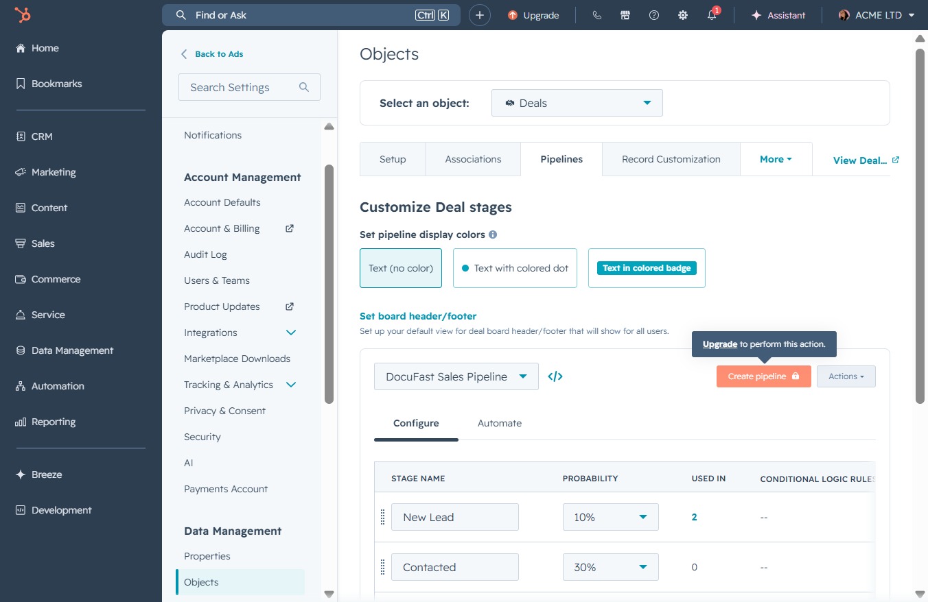 Click the Create pipeline button