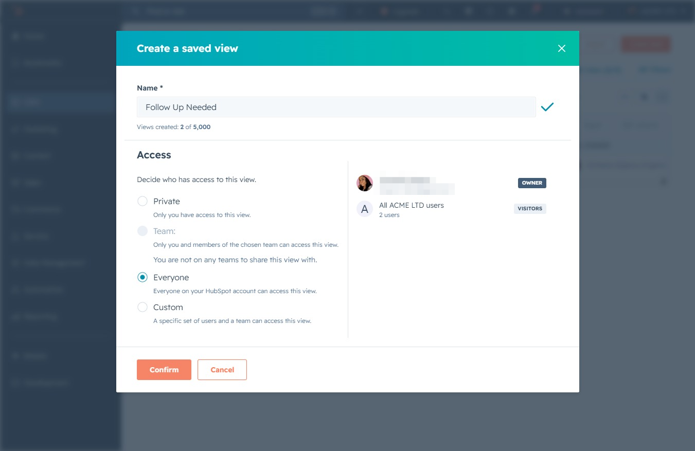 Click the Confirm button