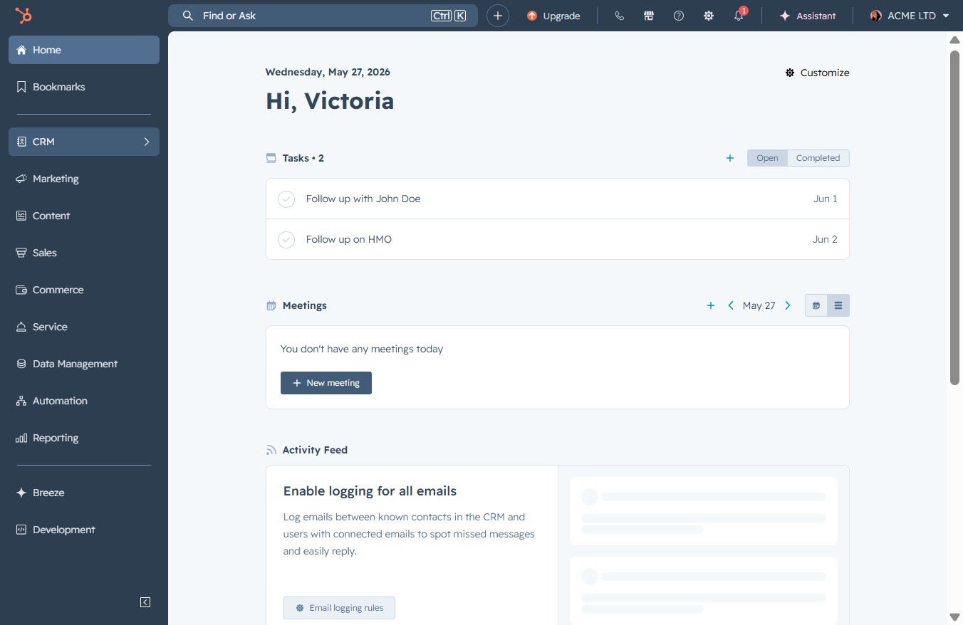 Click the CRM icon