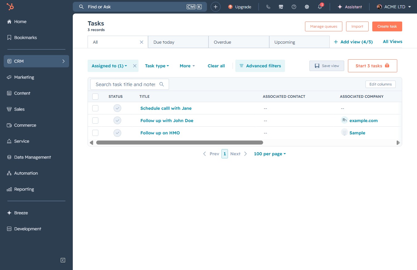 Click the CRM icon