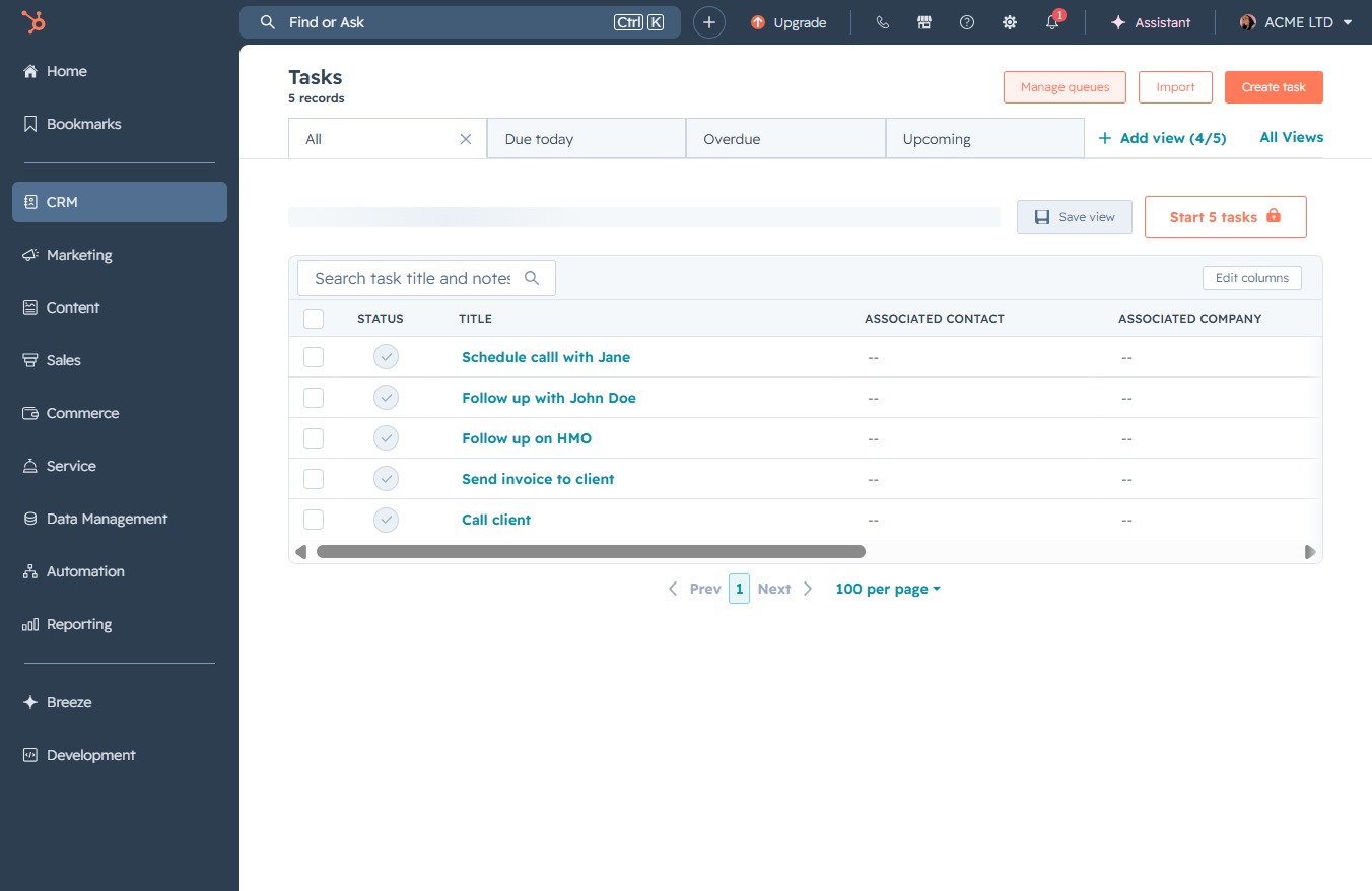 Click the Manage queues option