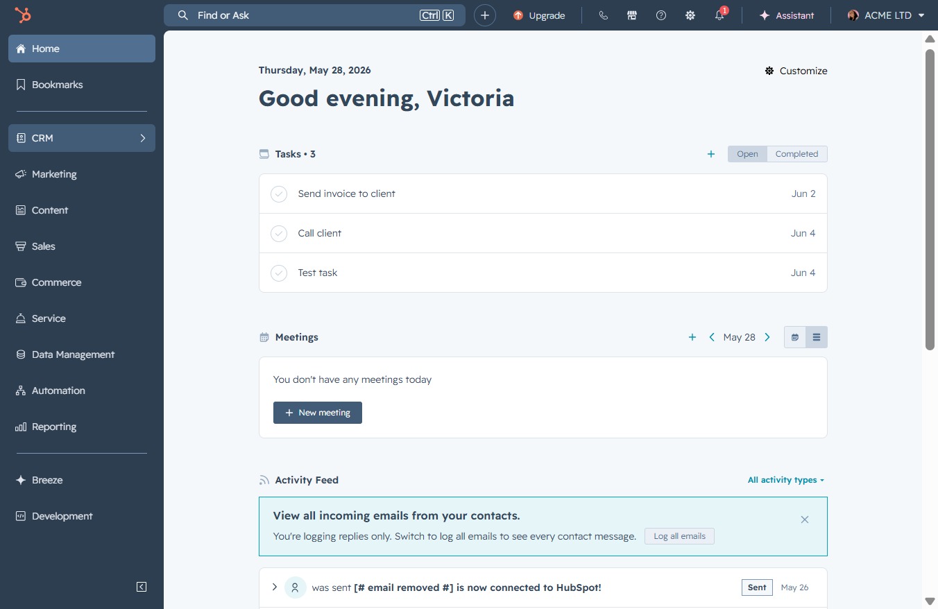 Click the CRM option