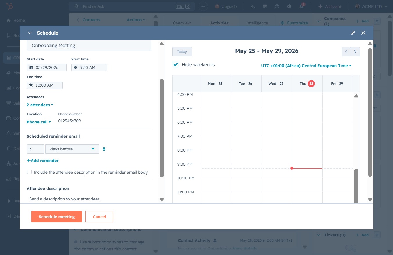 Click the days before input field