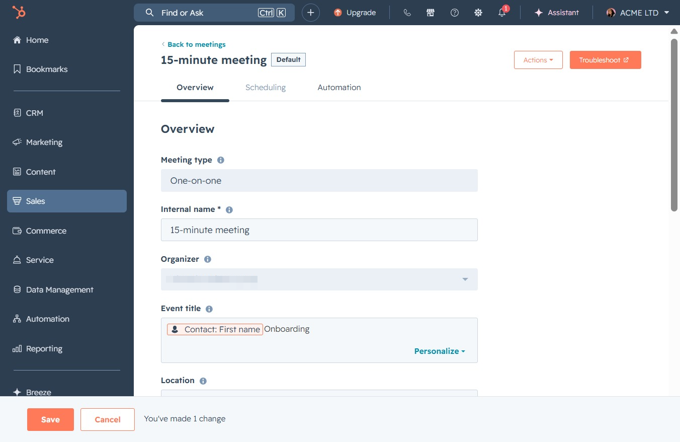 Click the Scheduling tab