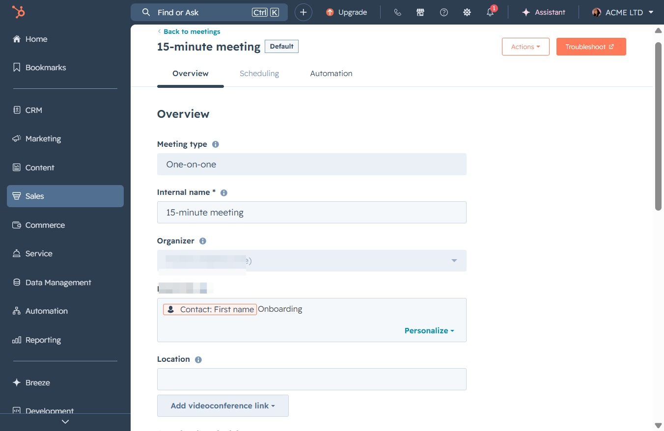Click the Scheduling tab