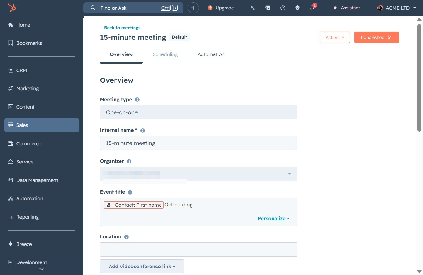 Click the Scheduling tab