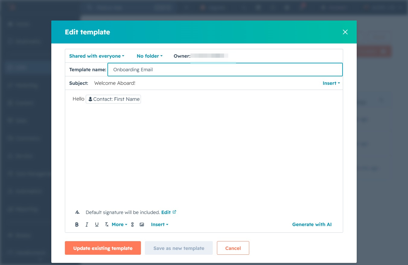 Click the Contact First Name field