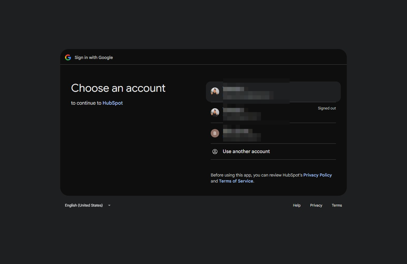 Click the email account