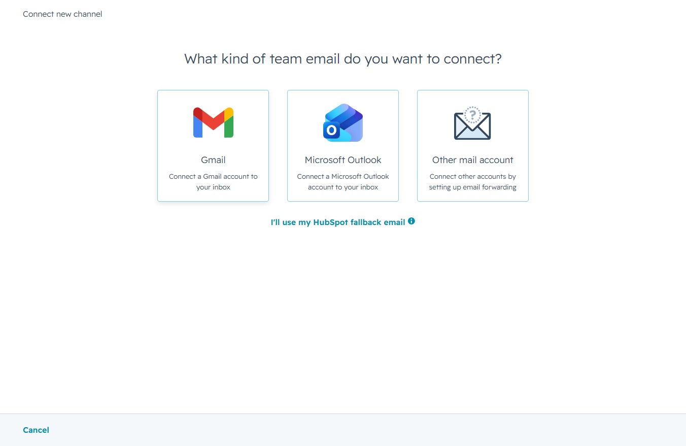 Click the Gmail option