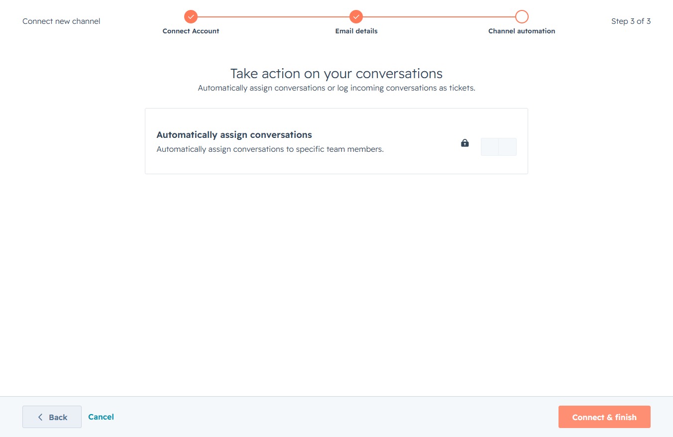 Click the Connect & Finish button