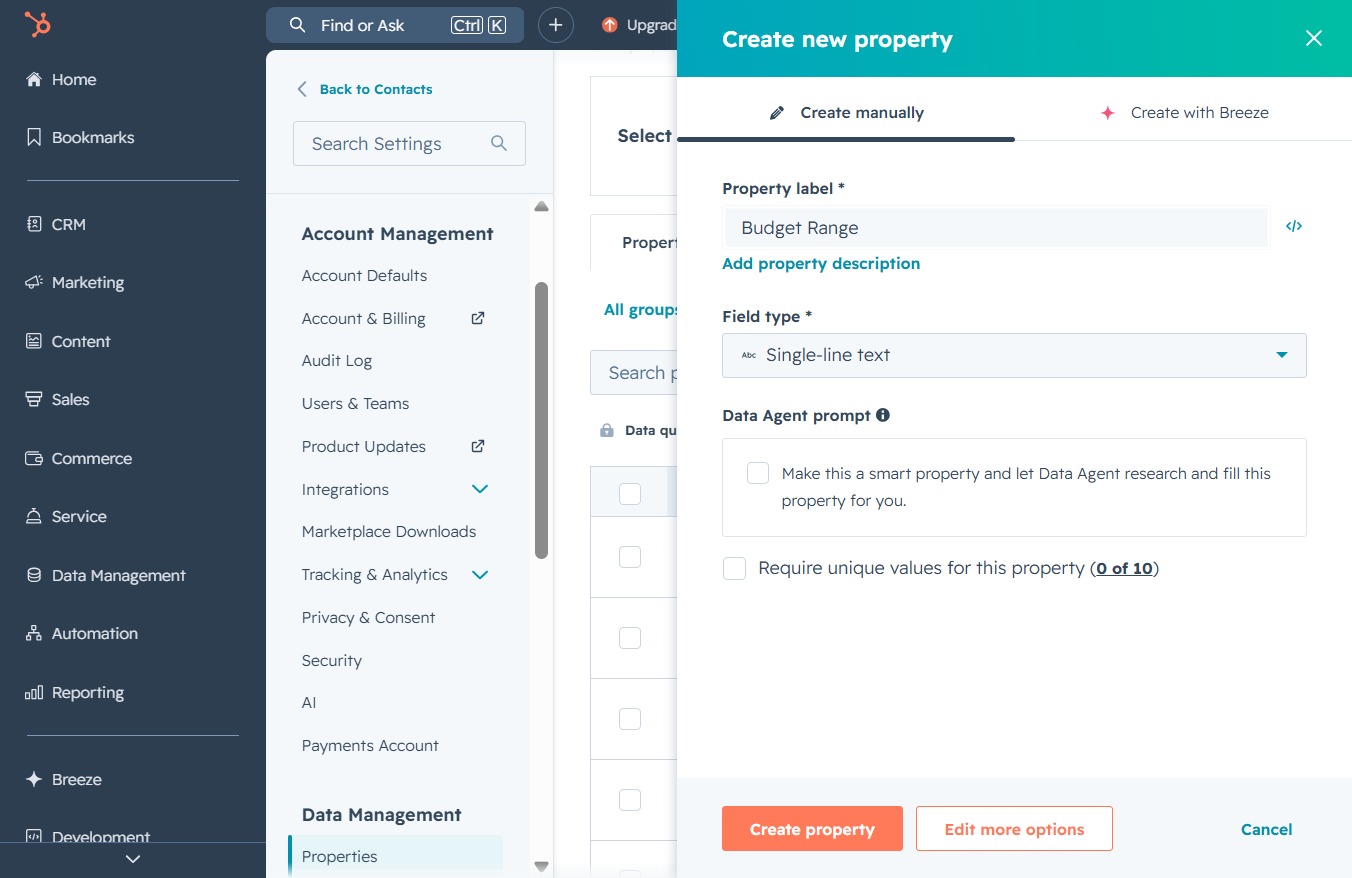 Click the Single-line text field