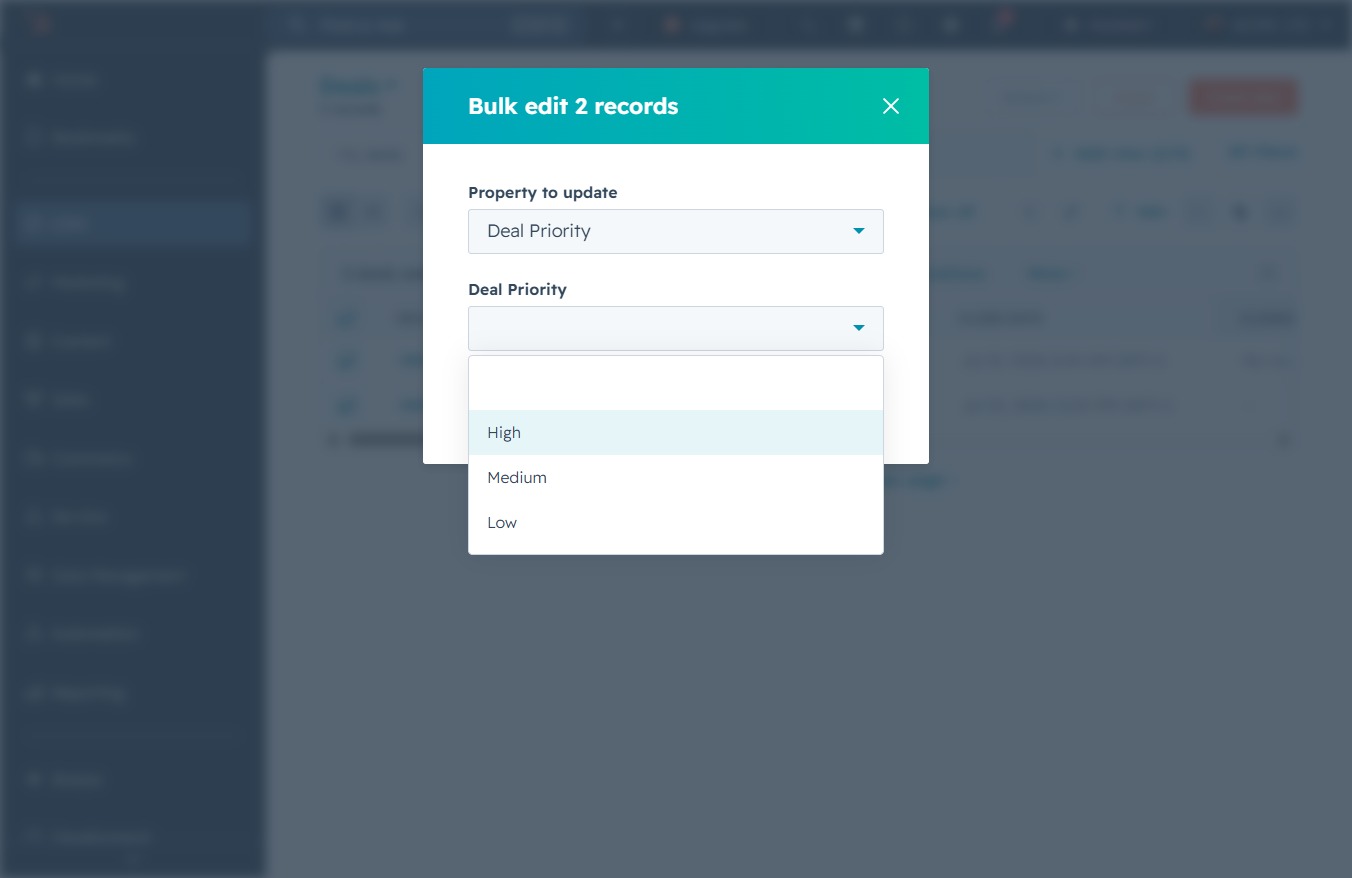 Click the High priority option