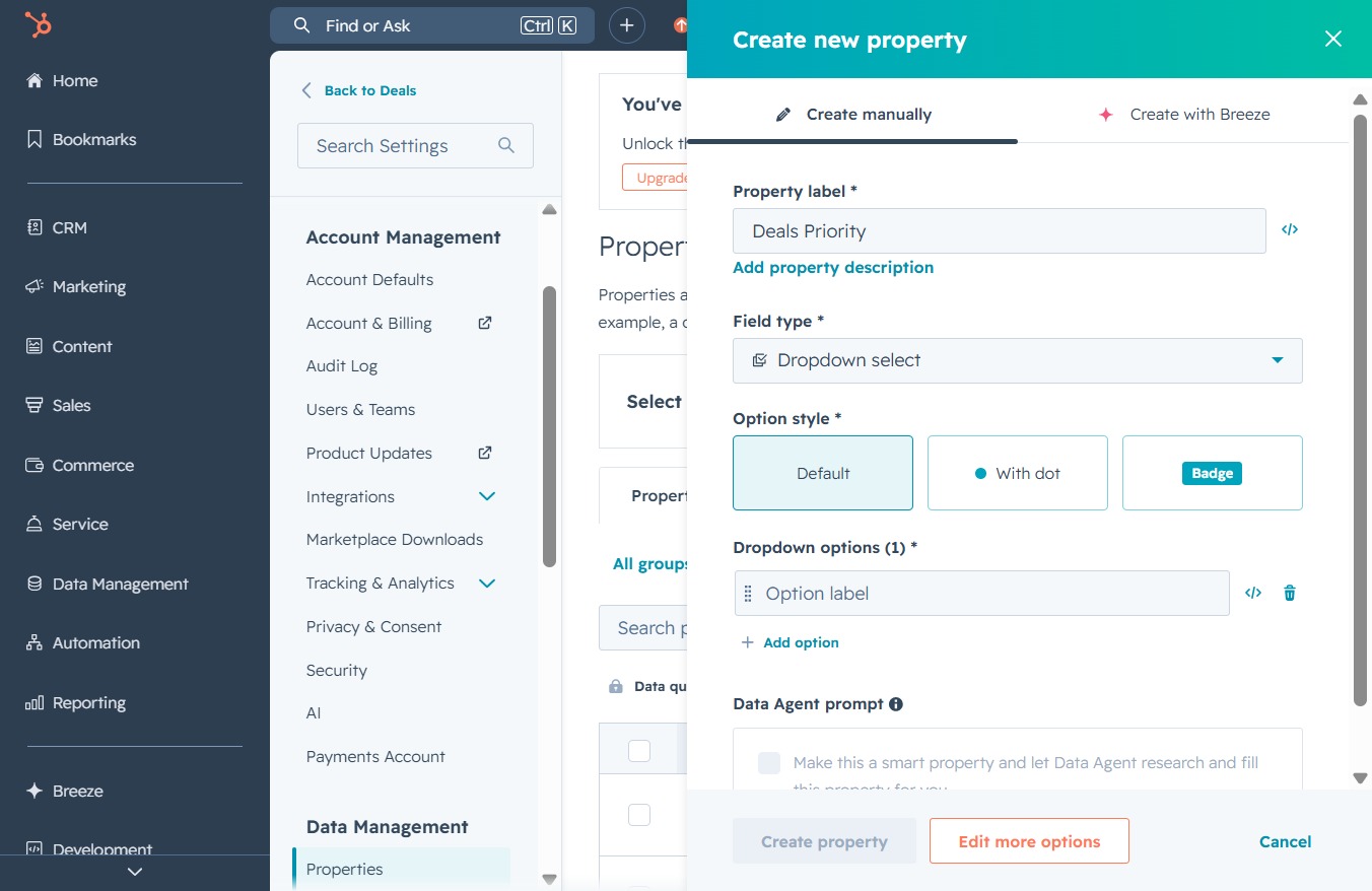 Click the Label input field