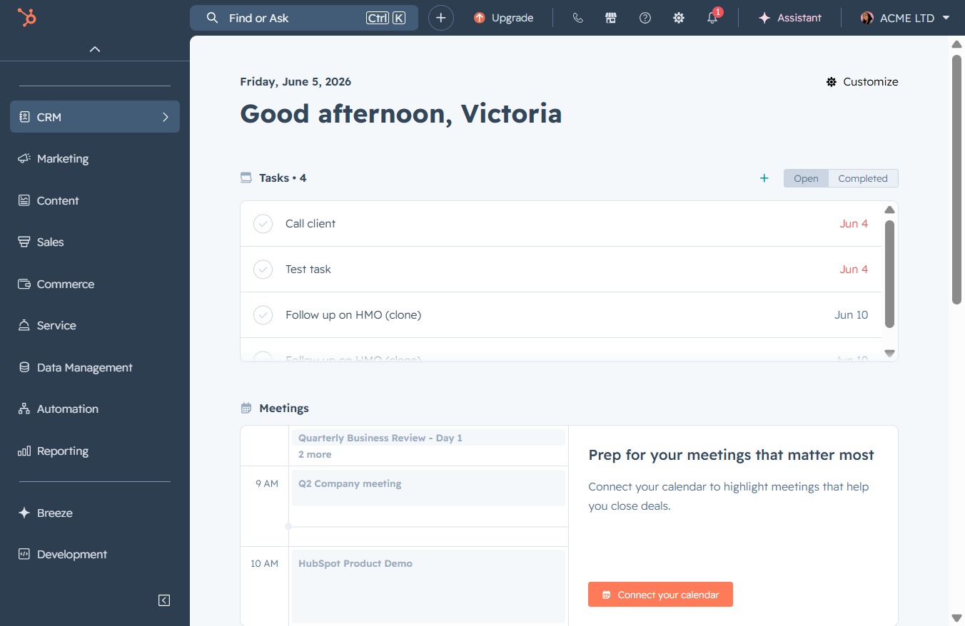 Click the CRM option