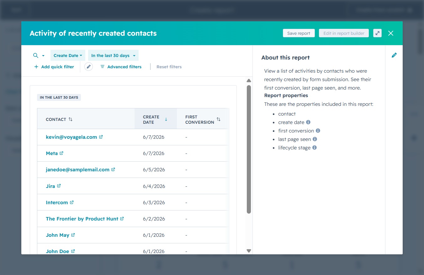 Click the Save report button