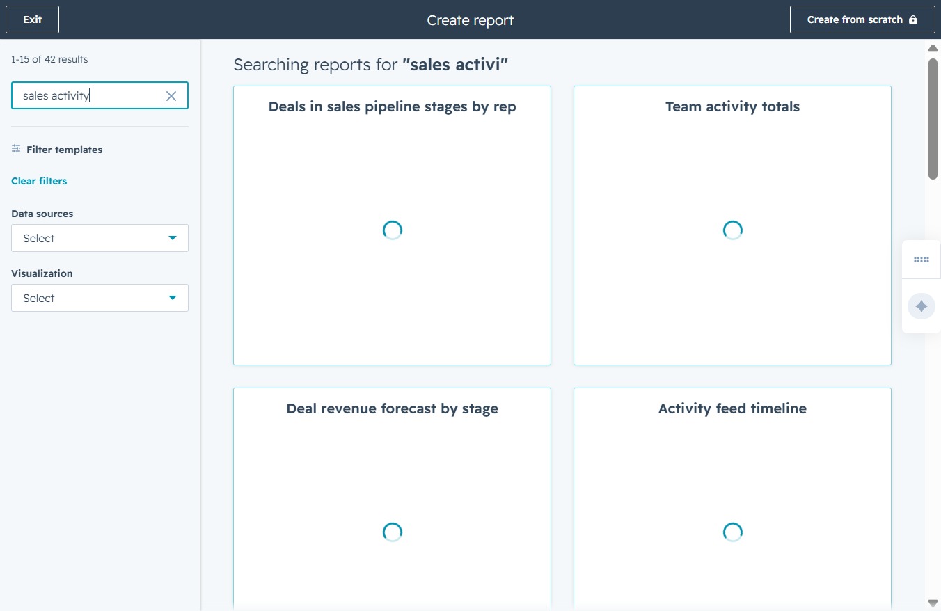 Type 'sales activity' in Search all templates