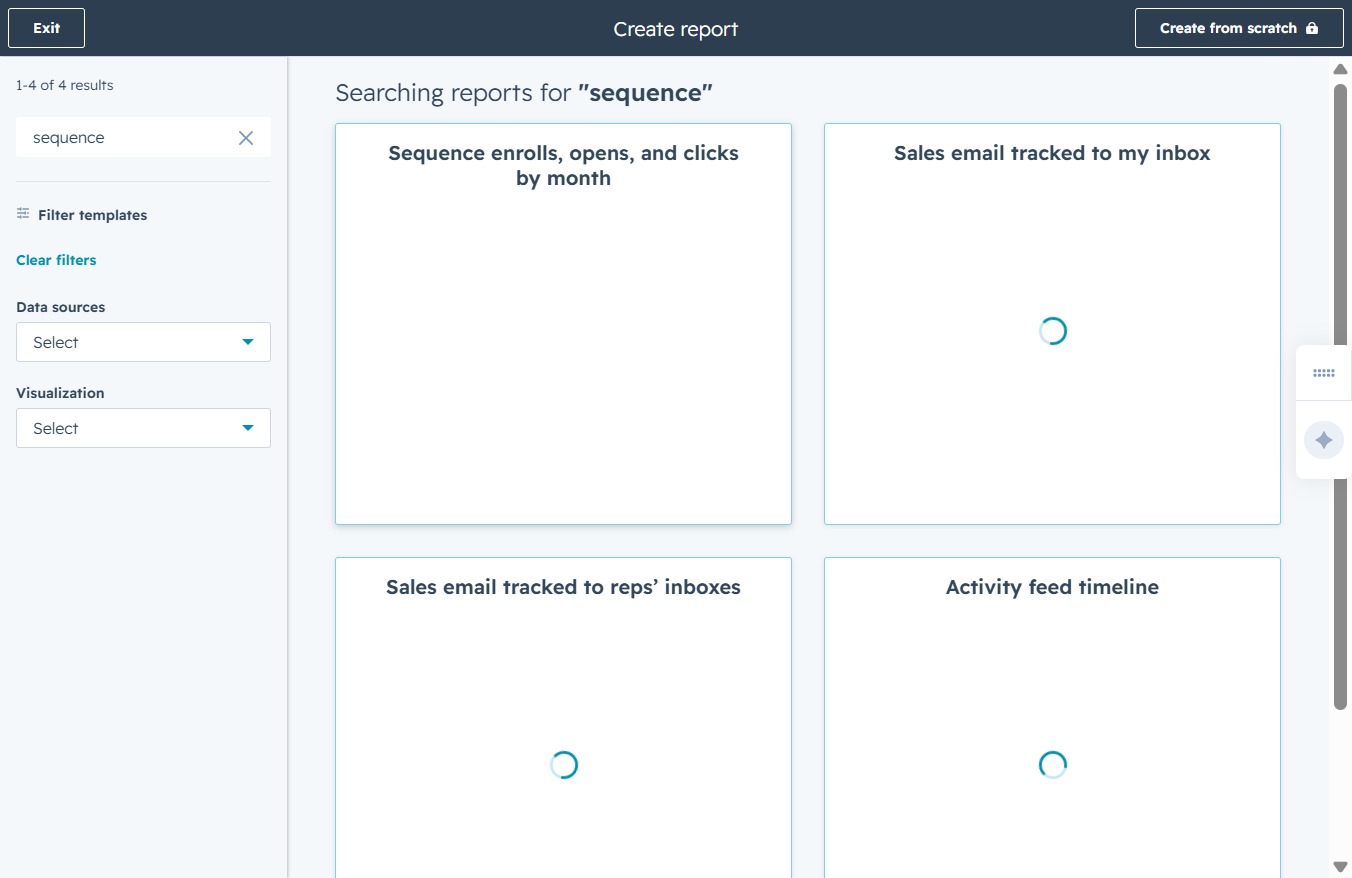 Click the 'Sequence enrolls, opens, and clicks by month' card