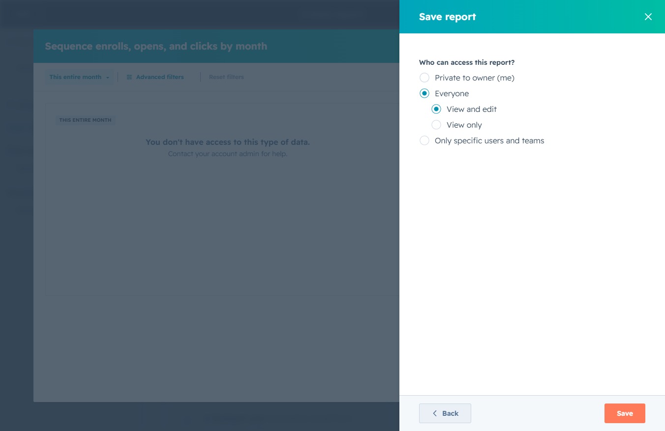 Click the Save report button