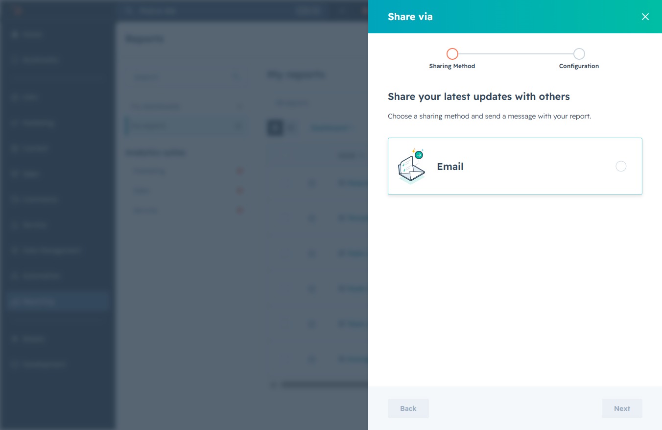 Click the Email option