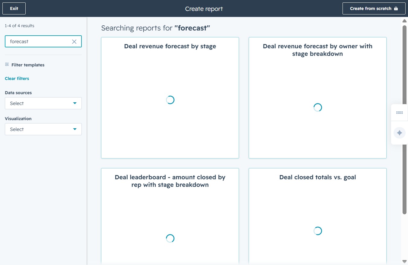 Type 'forecast' in Search Templates