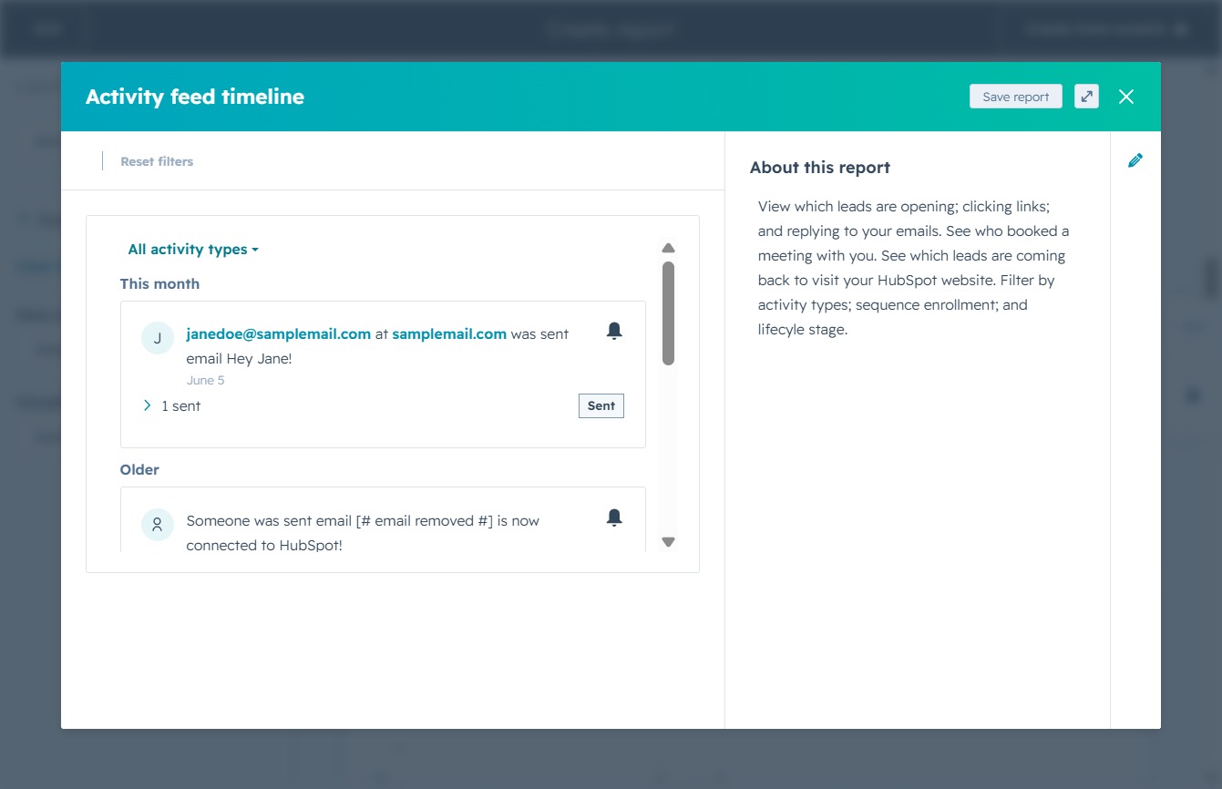Click the All activity types option