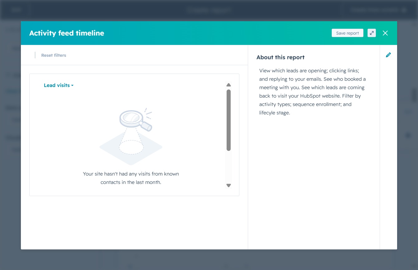 Click the Save report button