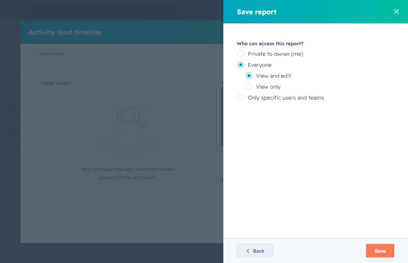 Click the Save report button