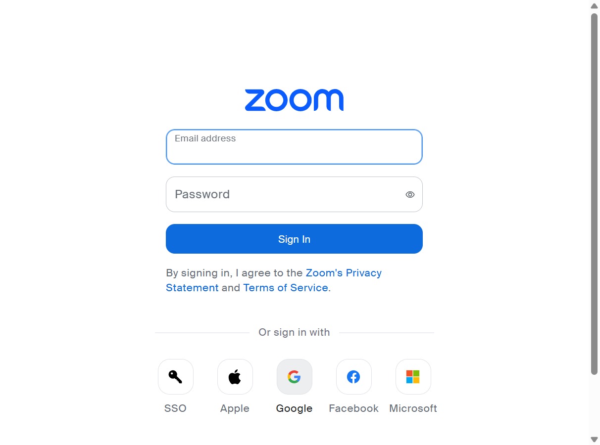 Click the Google sign-in option