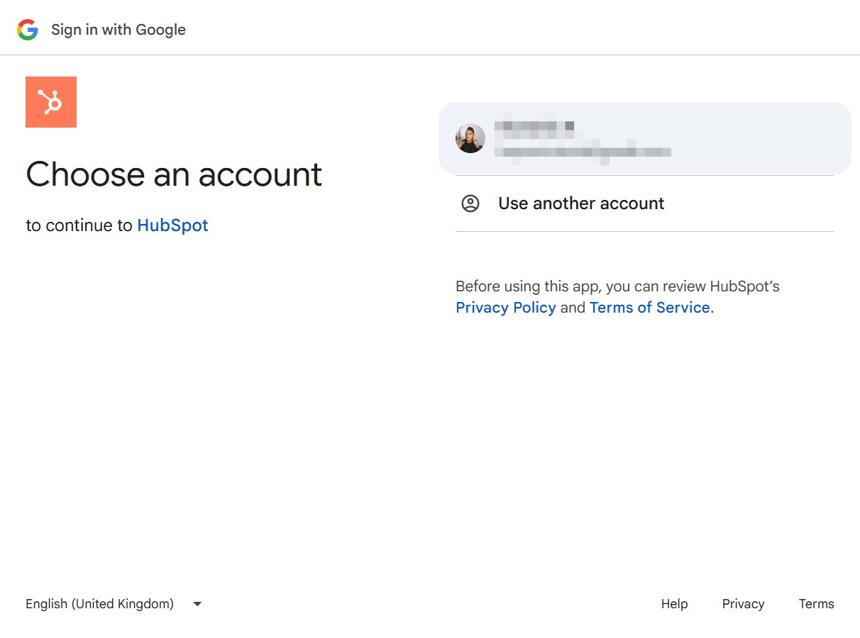 Select the account