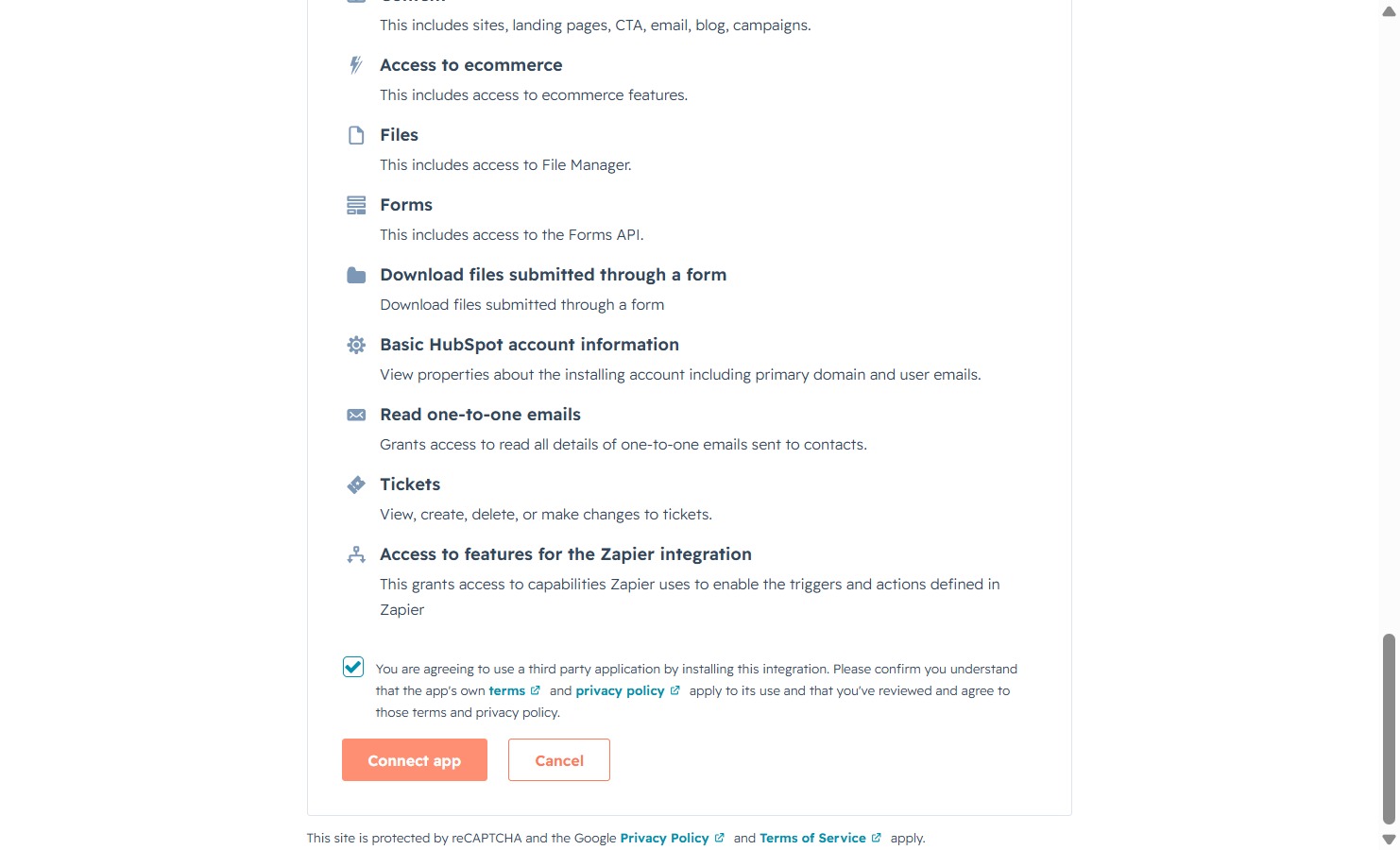 Click the Connect appLoading button