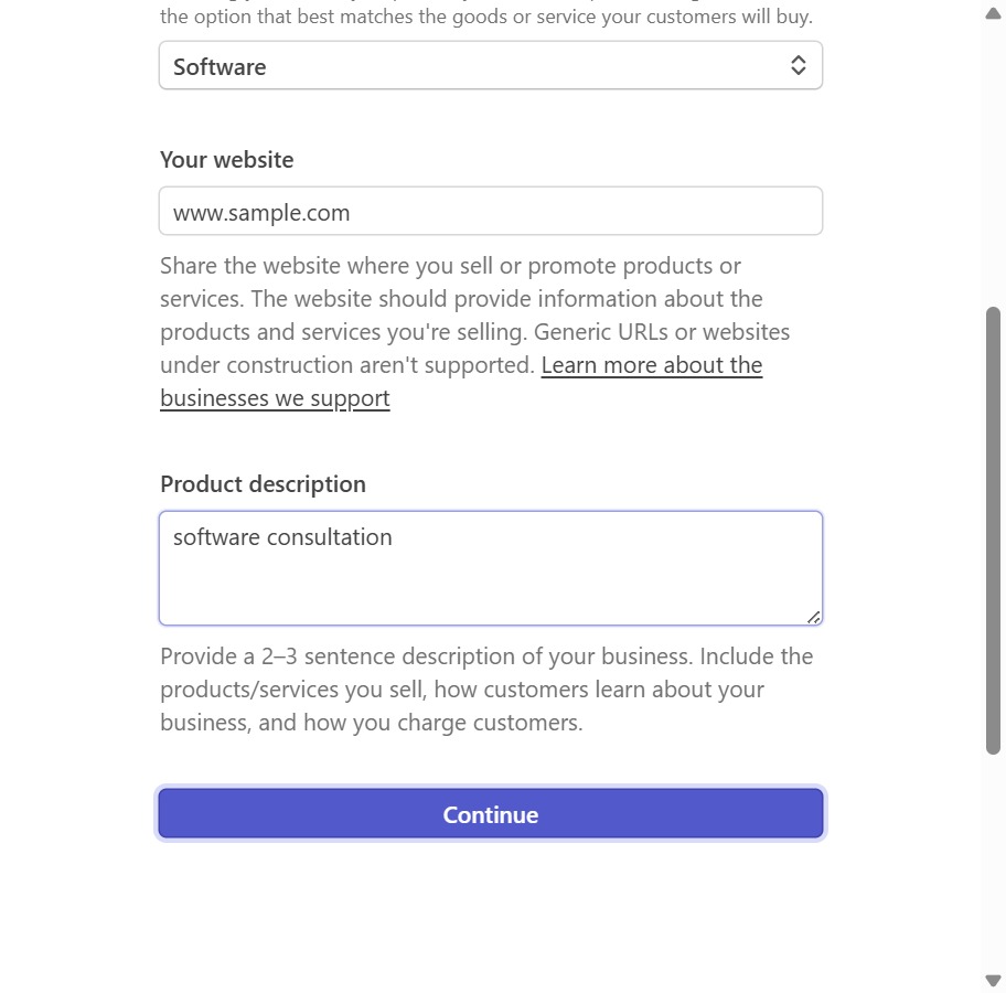 Click the Continue button