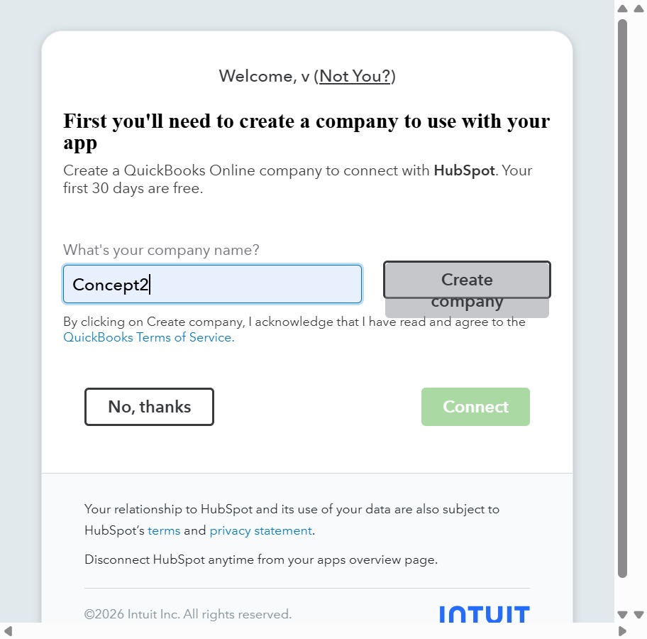 Type your company name in the input field
