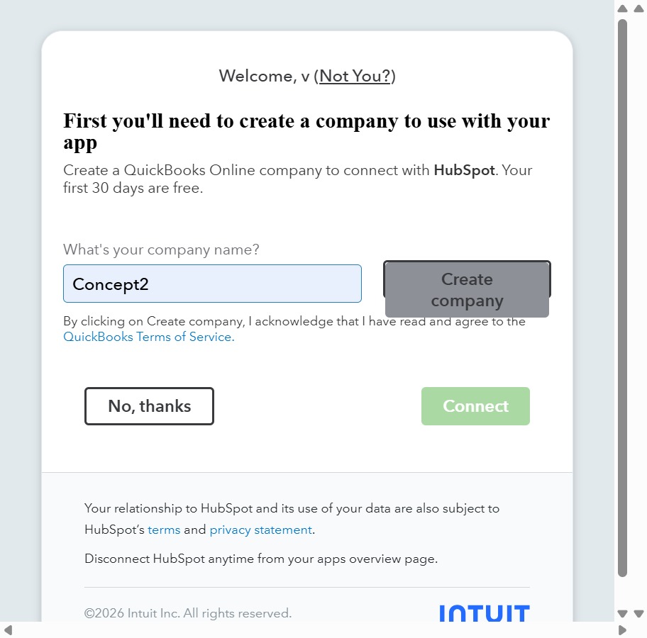 Click the Create company button