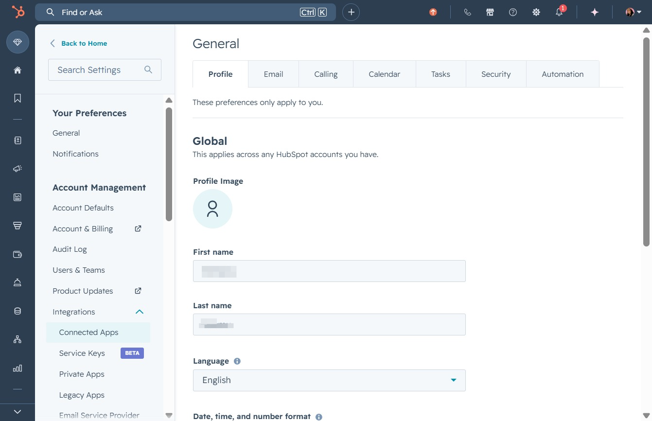 Click Connected Apps
