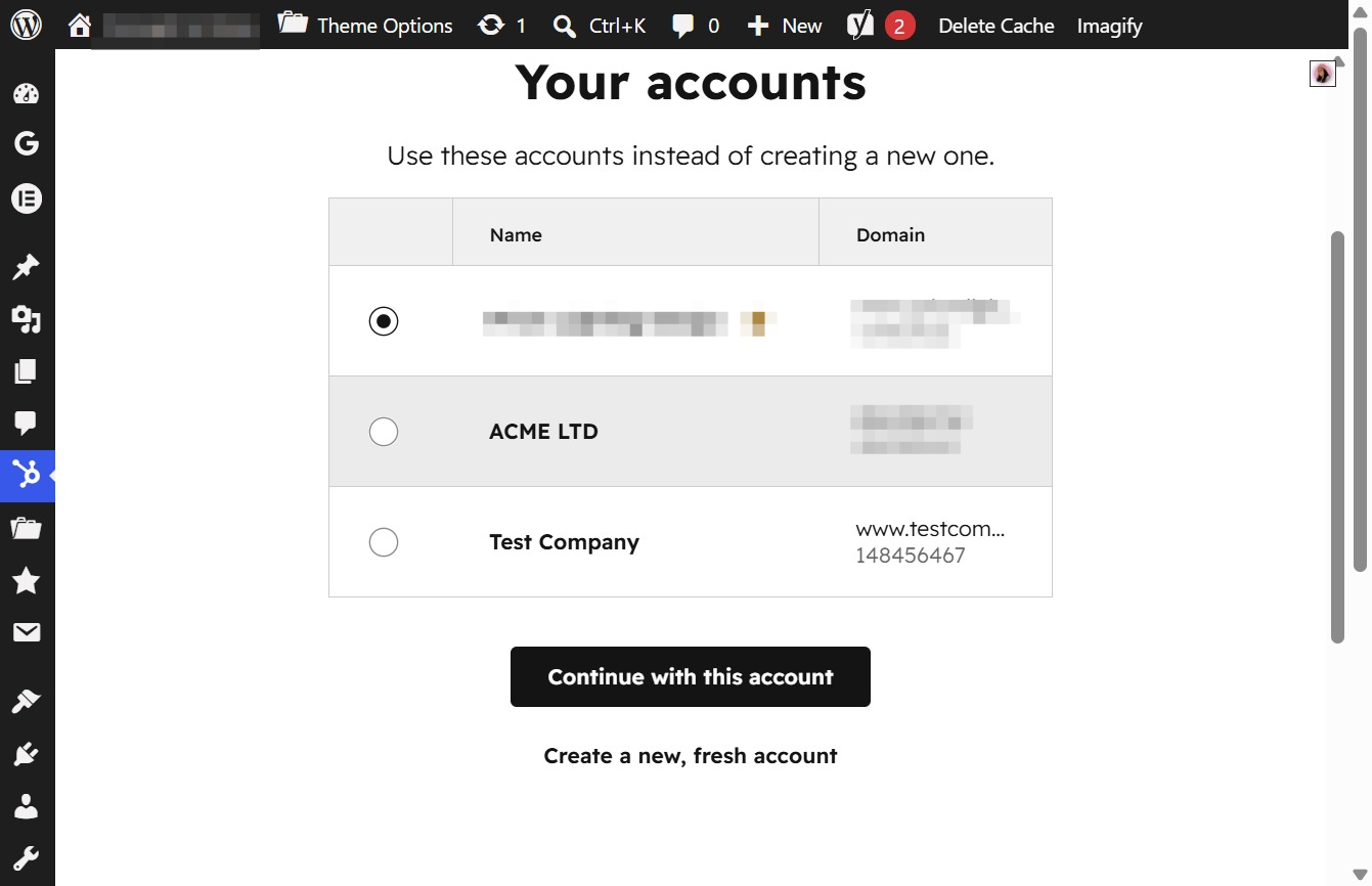Click the Continue with this account button