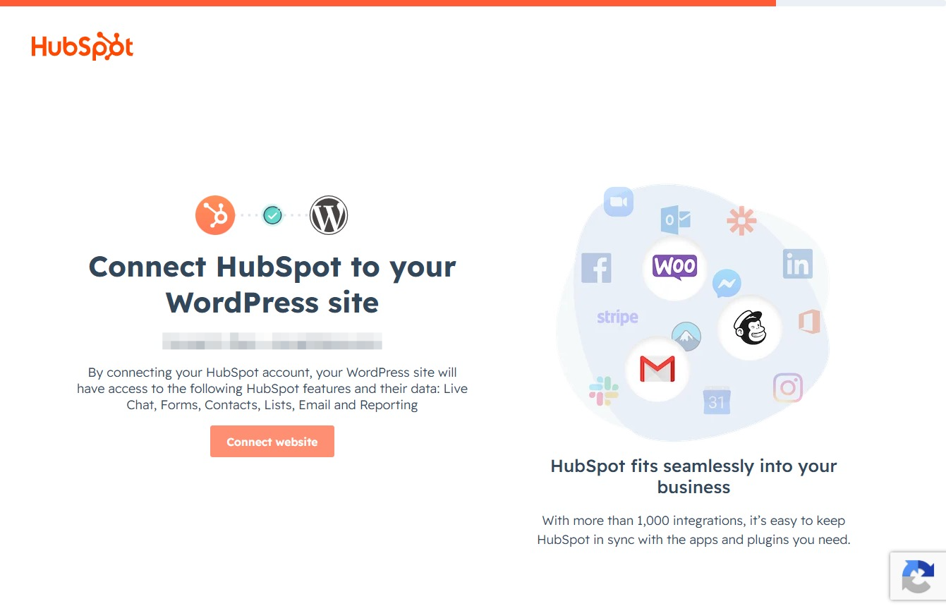 Click the Connect website button