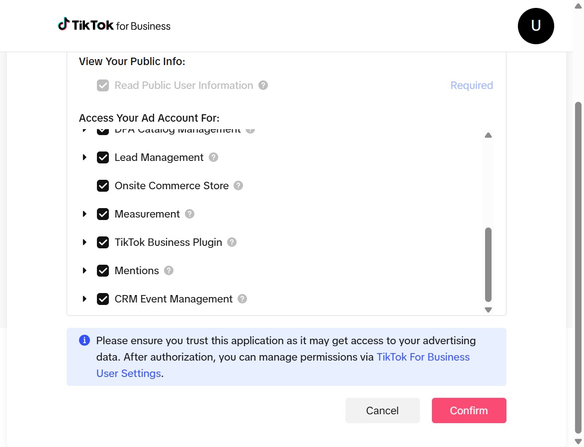 Click the Confirm button