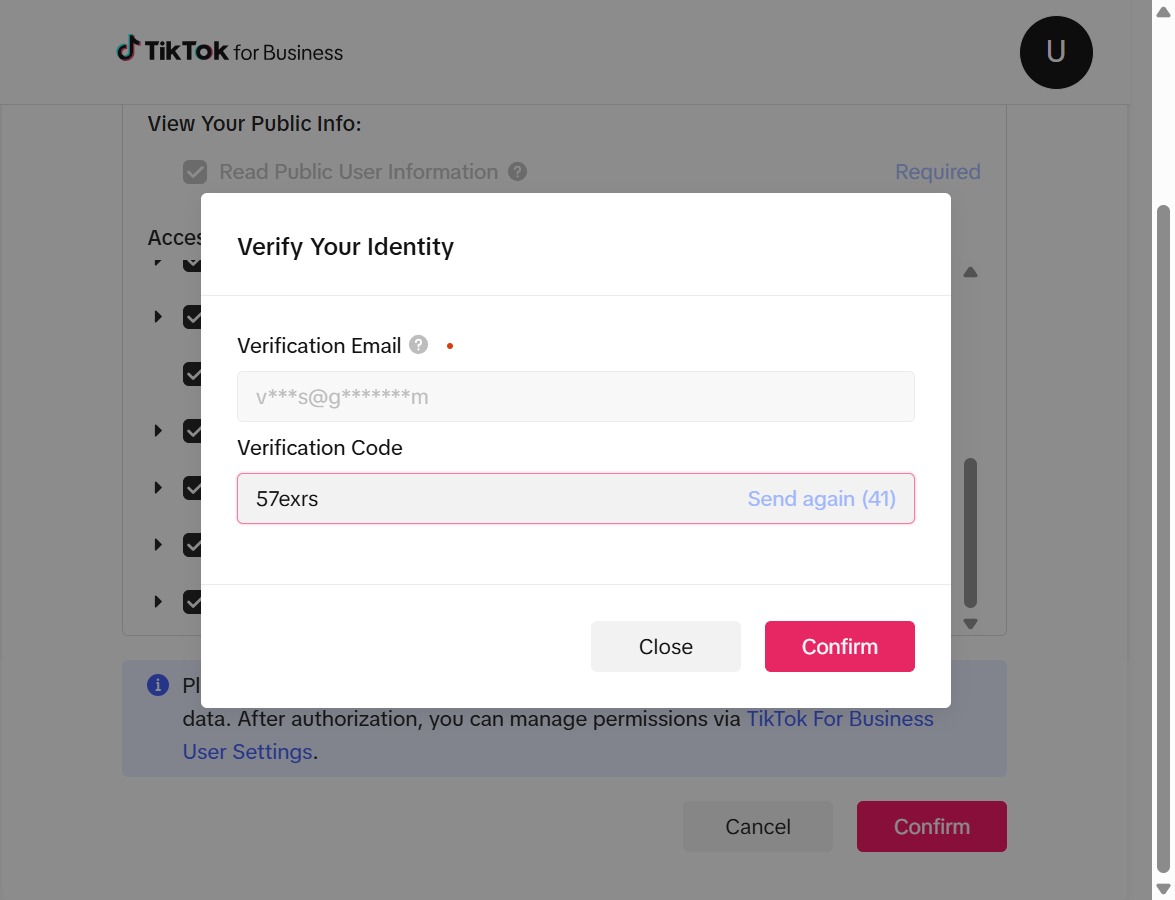 Click the Confirm button
